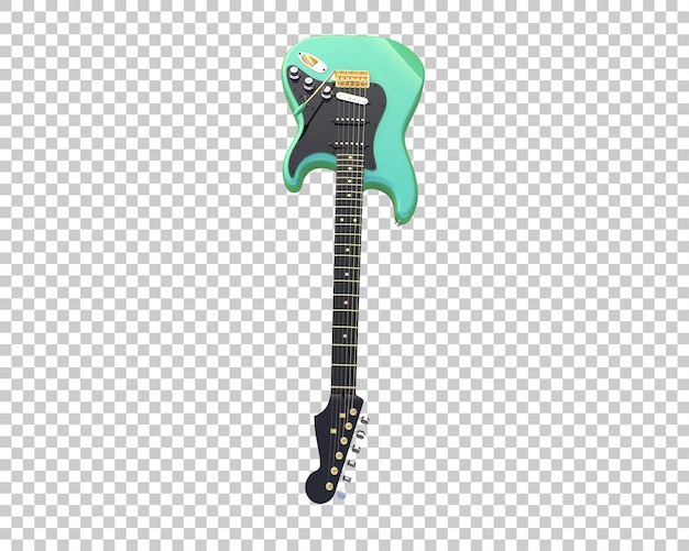 Chitarra elettrica isolata sullo sfondo illustrazione di rendering 3d