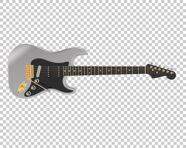 PSD chitarra elettrica isolata sullo sfondo illustrazione di rendering 3d