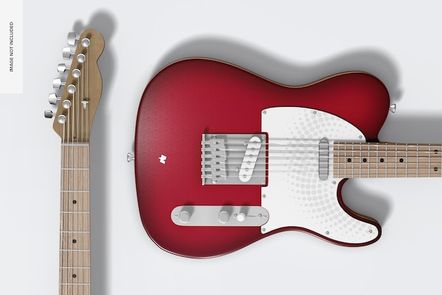 Electric Guitar Mockup, Close Up