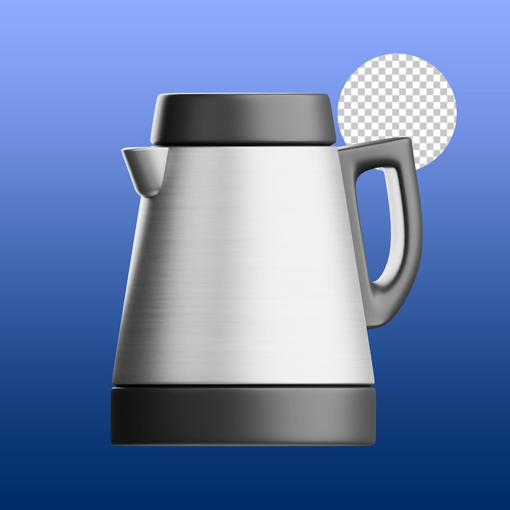 PSD electric kettle 3d illustration