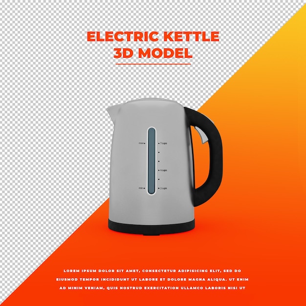 Electric kettle 3d isolated model
