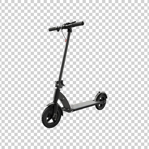 PSD electric kick scooter on transparent background