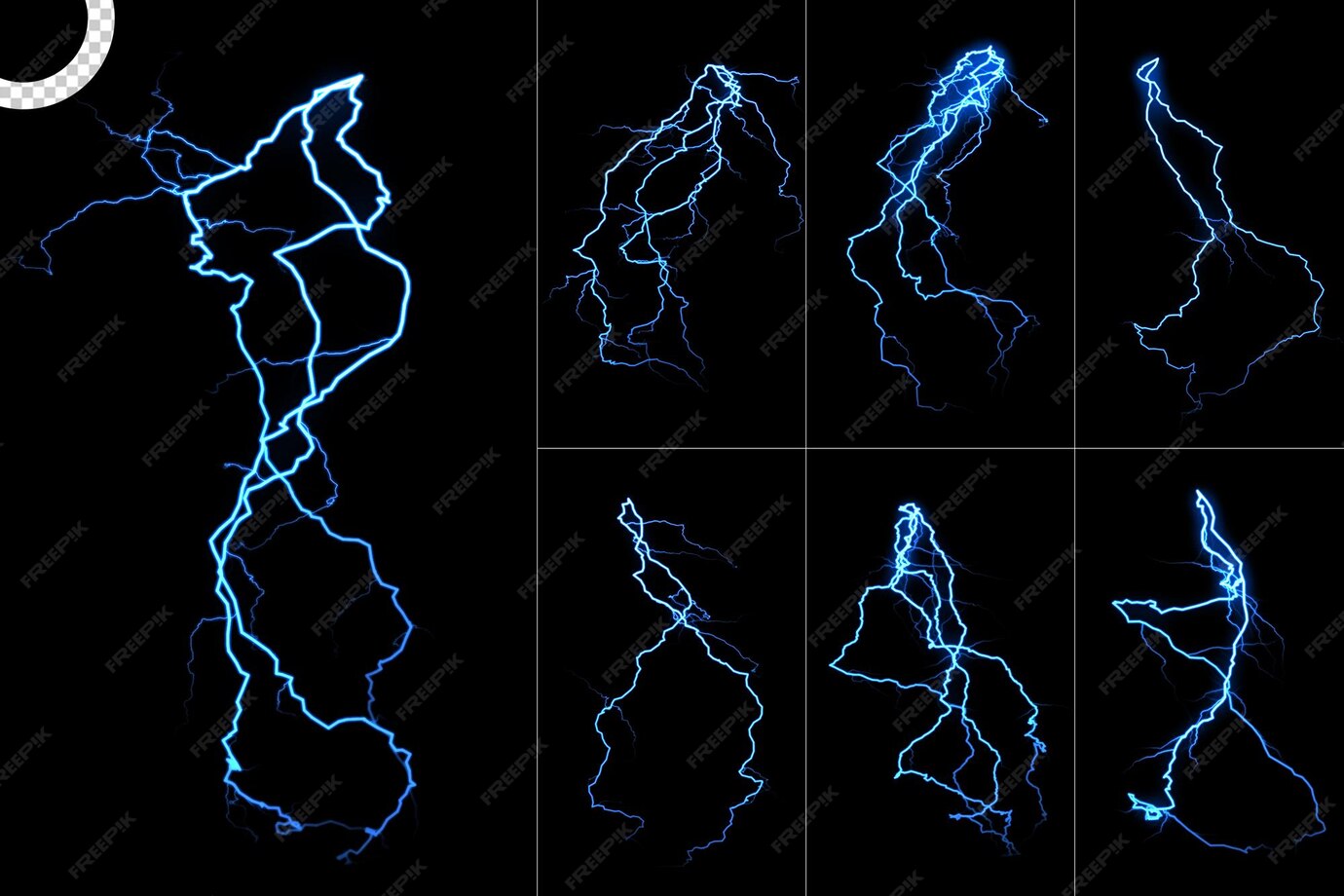 Premium PSD | Electric lightnings and thunderbolts strike on