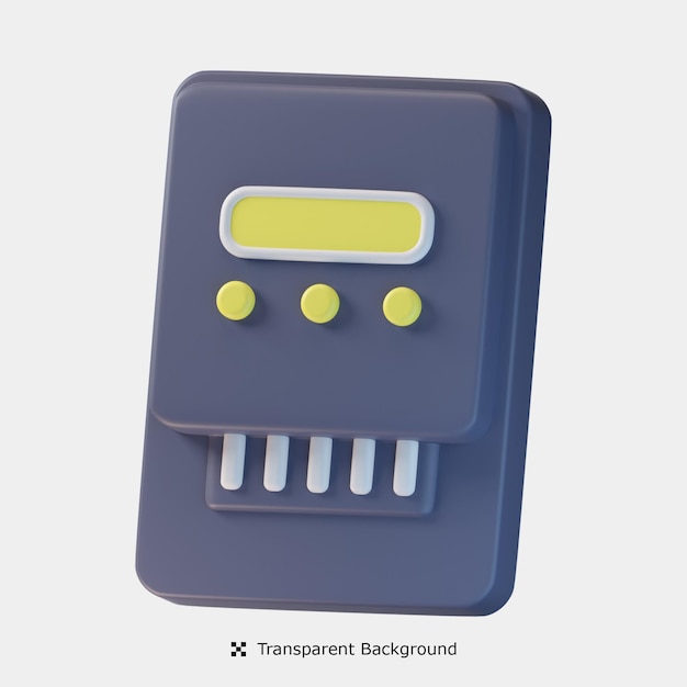 PSD electric meter 3d icon illustration