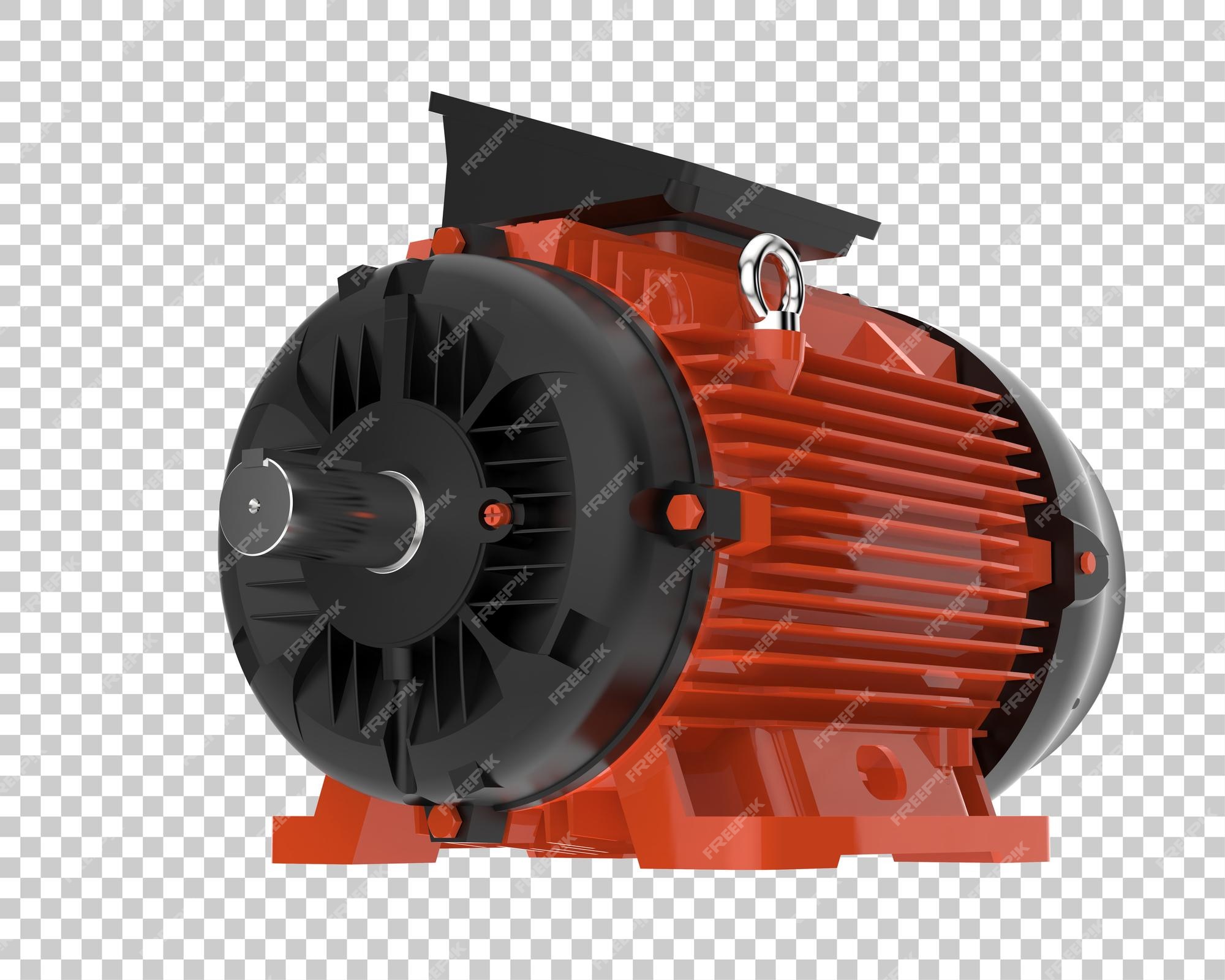 Electric motor, 3D rendering black and white isolated on white Stock  Illustration