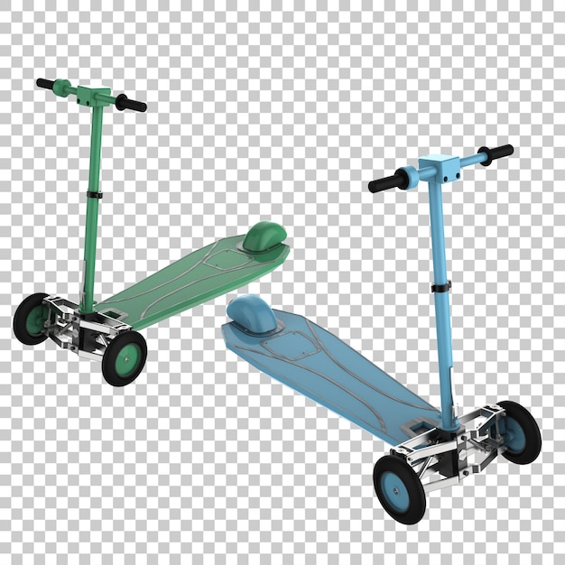 Electric scooter isolated on transparent background 3d rendering illustration