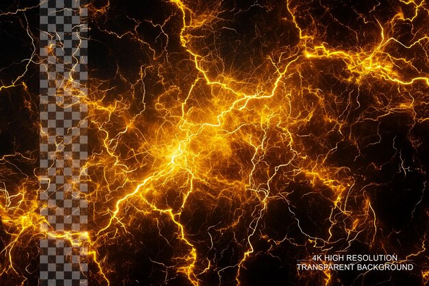 PSD electric spark a luminous dance of energy like tiny li on transparent background