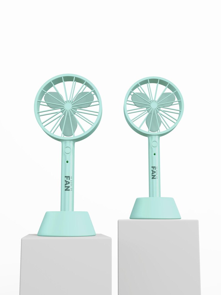 PSD electric stand fan branding mockup