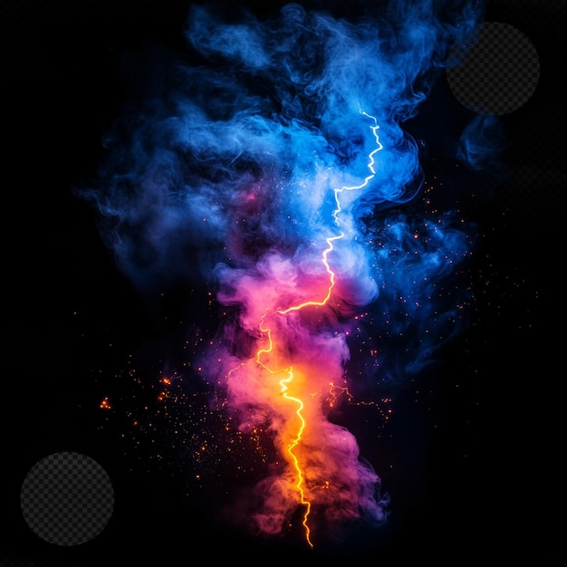 Electric Storm Vibrant Lightning and Smoke