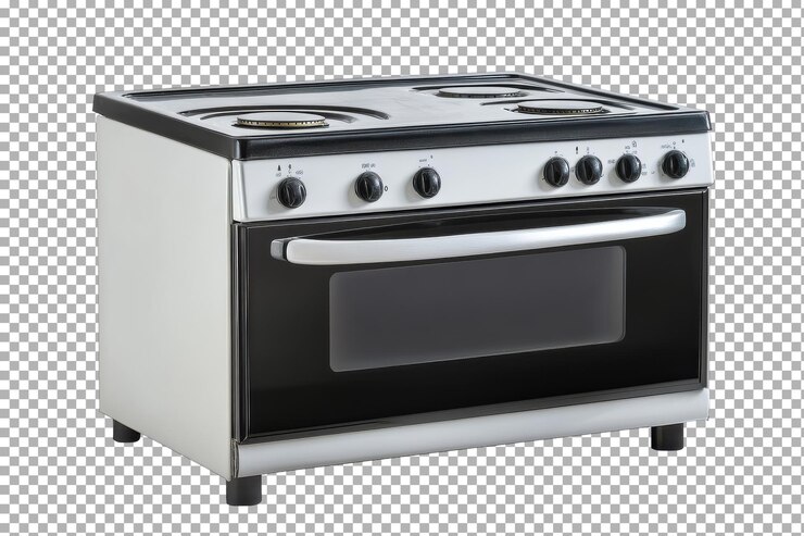 Electric Stove with Oven Isolated on Transparent Background