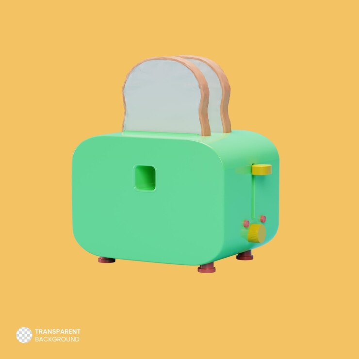 PSD electric toaster kitchen appliance icon isolated 3d render illustration