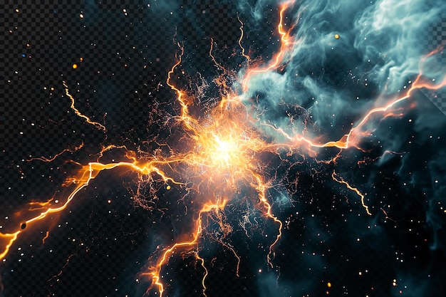 PSD electrical shock thunder lighting effect transparent overlay