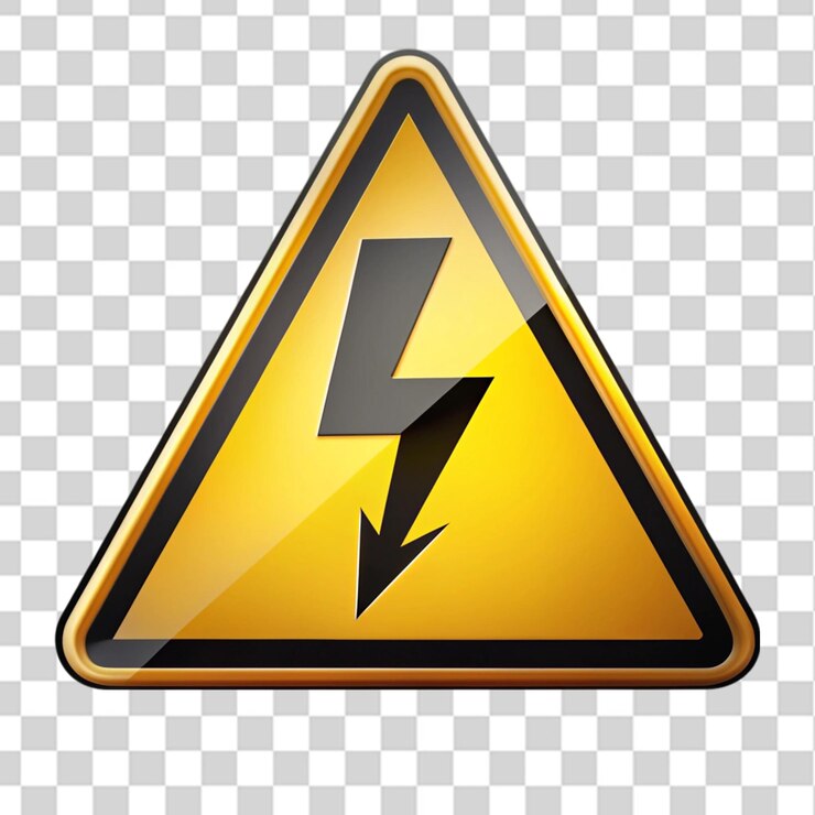 PSD electricity sign isolated on transparent background