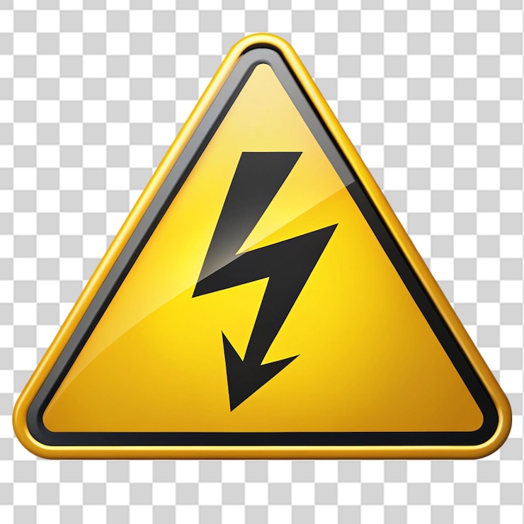 PSD electricity sign isolated on transparent background