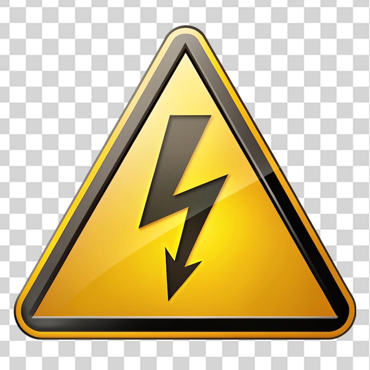 PSD electricity sign isolated on transparent background