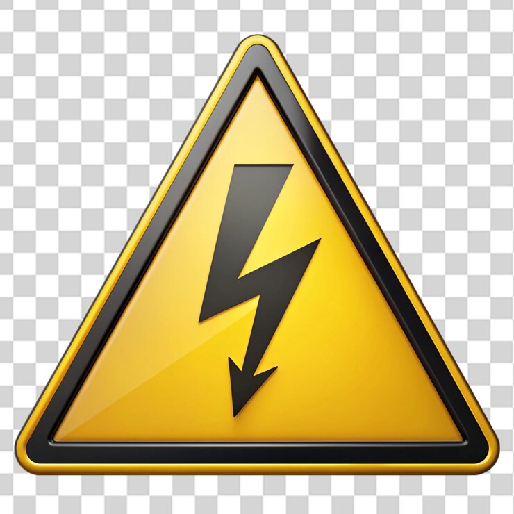 PSD electricity sign isolated on transparent background