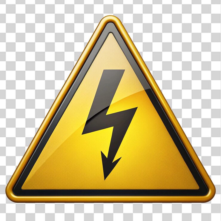 PSD electricity sign isolated on transparent background