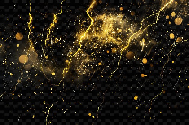 PSD electrifying glowing lightning rain with bright bolts and ye png neon light effect y2k collection