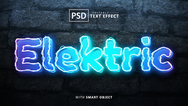 Electrische tekst bewerkbare neon-lettertype-effecten