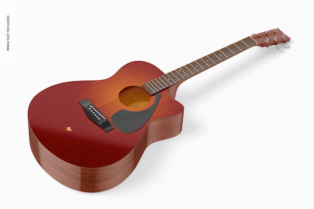 PSD electro acoustic guitar mockup, top view