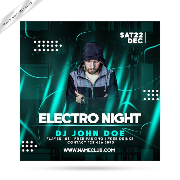 Electro nacht flyer feest