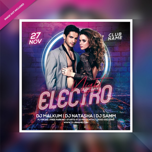 Electro nachtfeest flyer