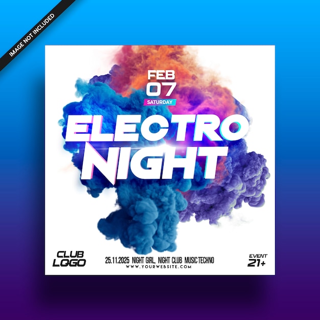 전기 밤 음악 축제 전단지 포스터