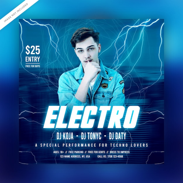 Electro night party flyer