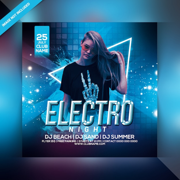 Electro night party flyer