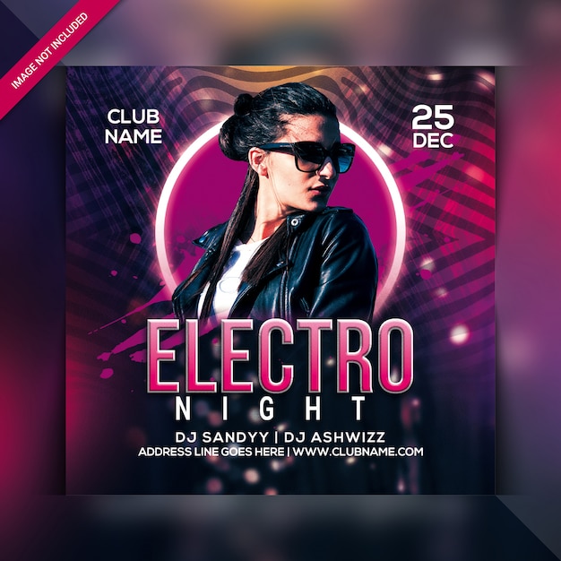 Electro night party flyer