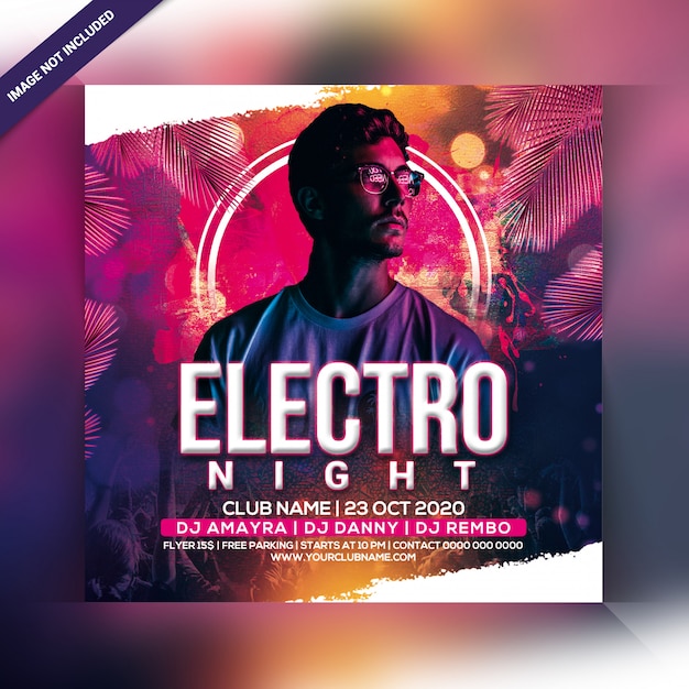 Electro night party flyer