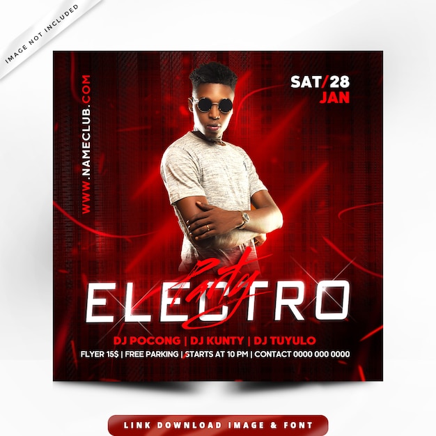 Electro party flyer premium