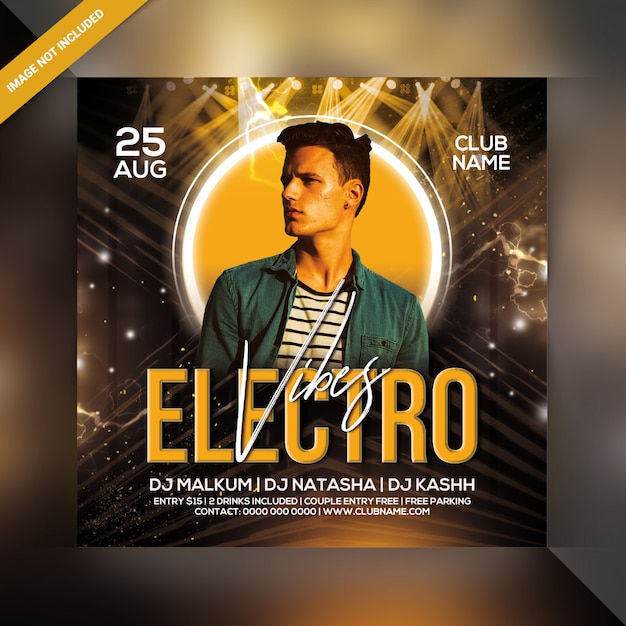 Electro vibes вечеринка флаер
