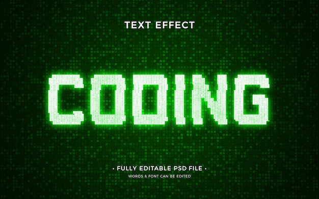 Electronic code text effect
