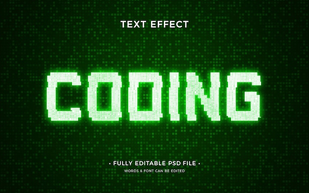 PSD electronic code text effect