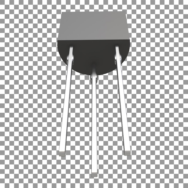 PSD electronic component illustration of npn semiconductor 3d transistor rendering