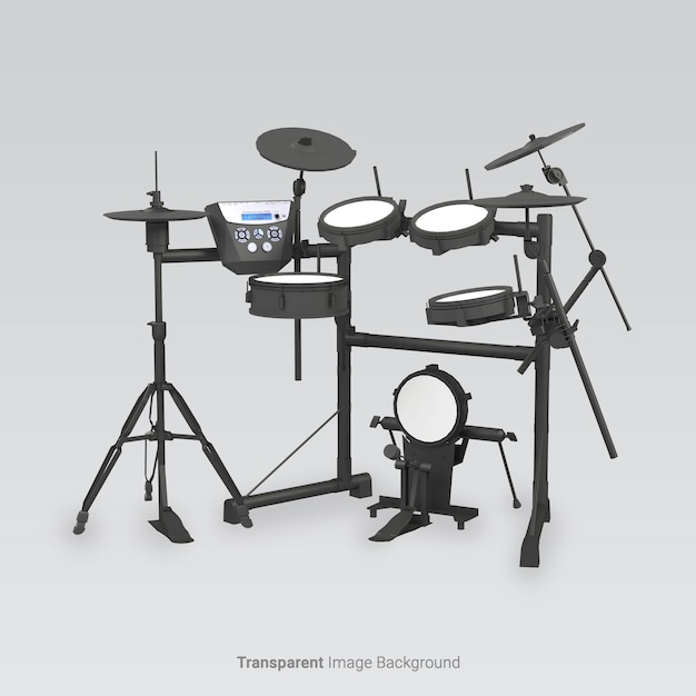 PSD electronic drums with on an isolated transparent image background 3d rendering