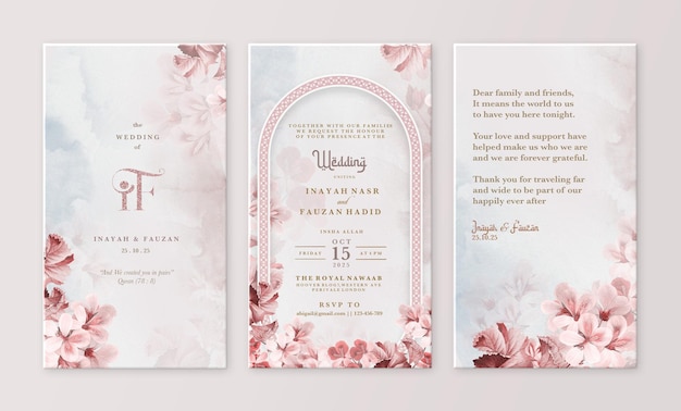 PSD electronic muslim wedding invitation template