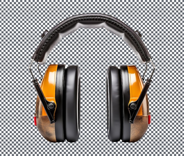 PSD electronic shooting ear muffs isolated on transparent background