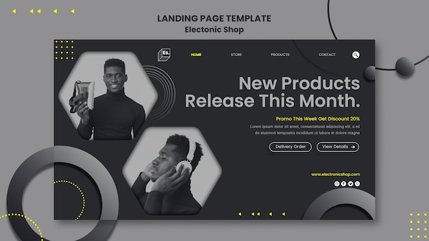 Electronic shop landing page template