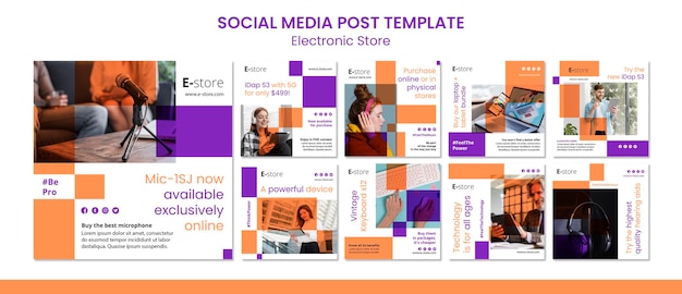 Electronic store social media post template