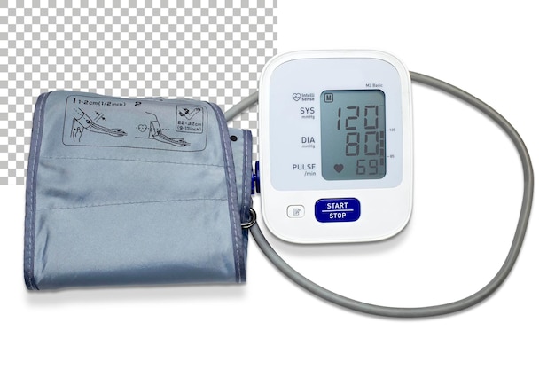 Electronic tonometer a device for measuring blood pressure on a transparent background the displa