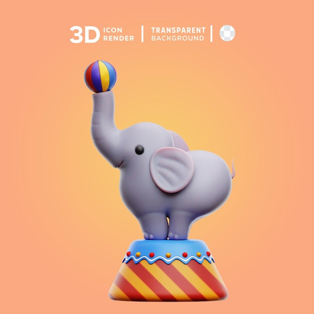 Elefantenshow in het circus 3d-illustratie