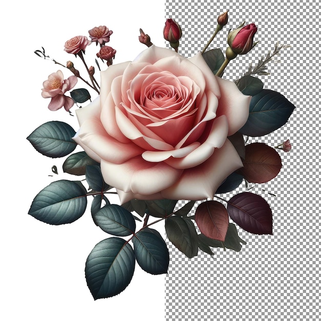 PSD elegancja kwiatów odkryj piękno izolowanej realistycznej fotografii kwiatów