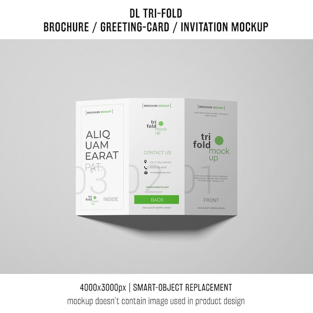 elegancka broszura trifold lub zaproszenie makieta