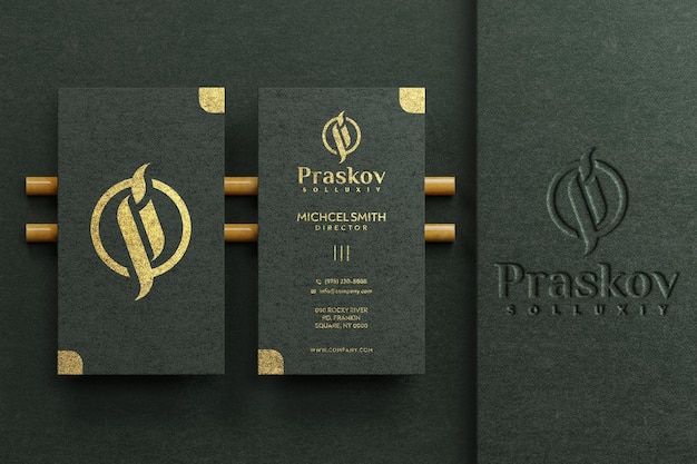 Elegancka Makieta Wizytówki Portretowej Z Logotypem Prostym I łatwym Do Edycji