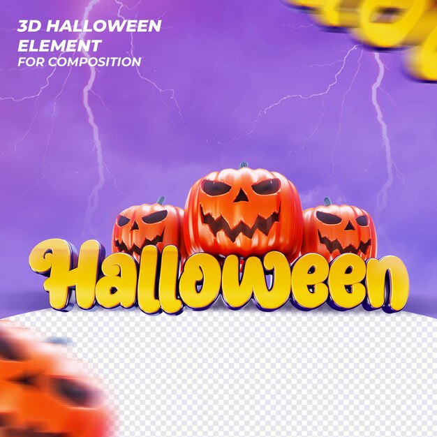 Elegancki Element Renderowania 3d Na Halloween