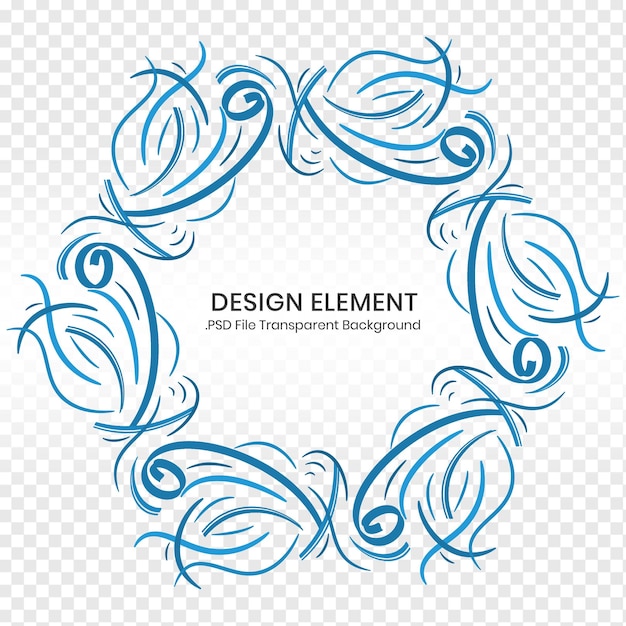 Elegancki niebieski element projektowy z przezroczystym tłem dla kreatywnych projektów