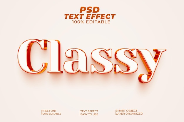 Elegancki styl efektu tekstowego PSD do edycji 3D