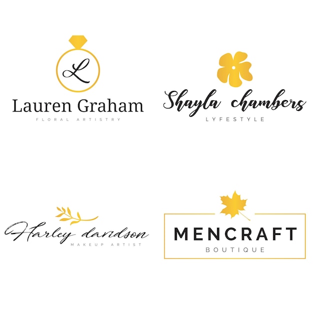 Eleganckie kwiatowe logo PSD
